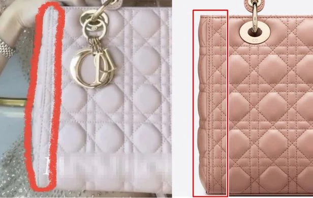 파일:송지아 디올 가품 레이디 디올 백 미듐 고르지않은 패턴.webp