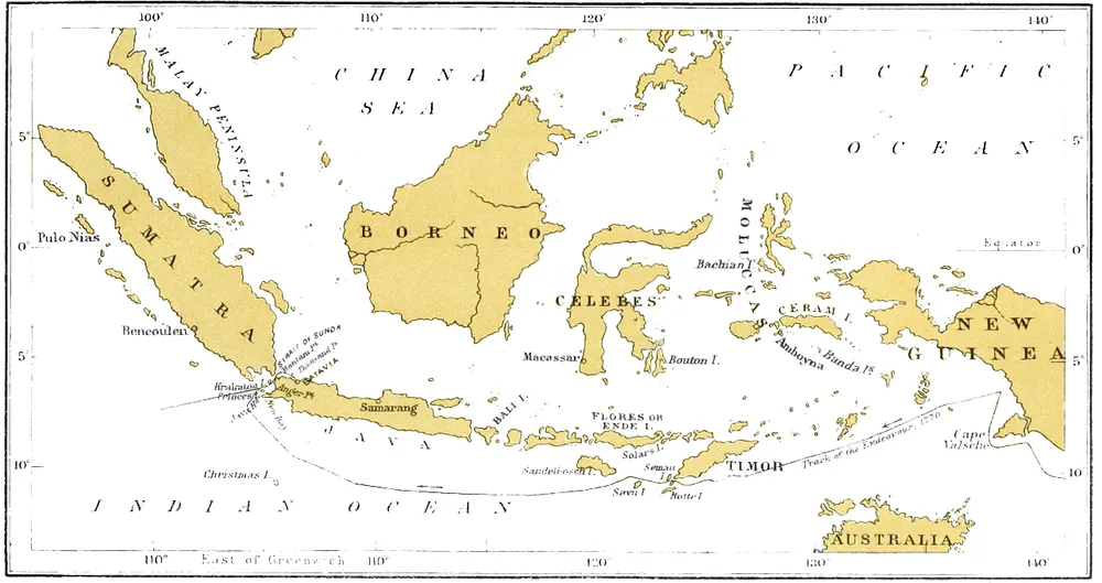 파일:Malay_Archipelago_map_with_track_of_the_Endeavour.jpg