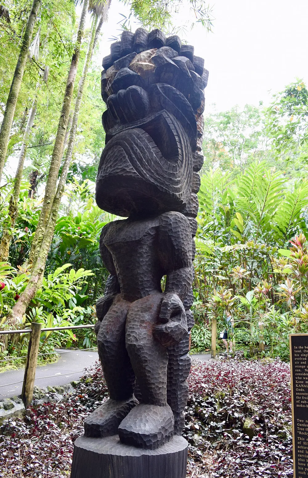 파일:Ku_sculpture,_Monkeypod_wood,_Hawaii_Tropical_Botanical_Garden_(33289201550).jpg