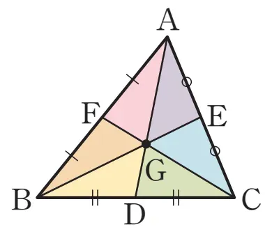 파일:삼각형의 무게중심 성질.webp