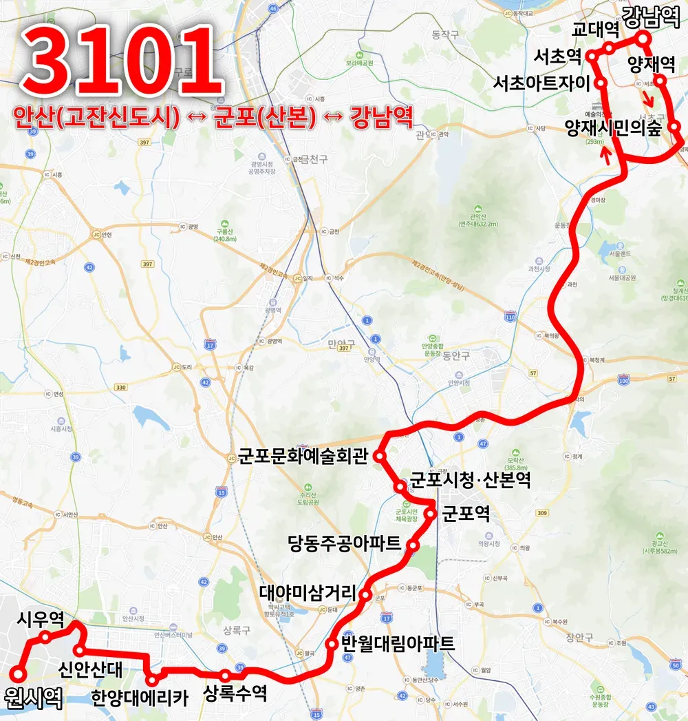 파일:안산 버스 3101 신형 노선도.webp