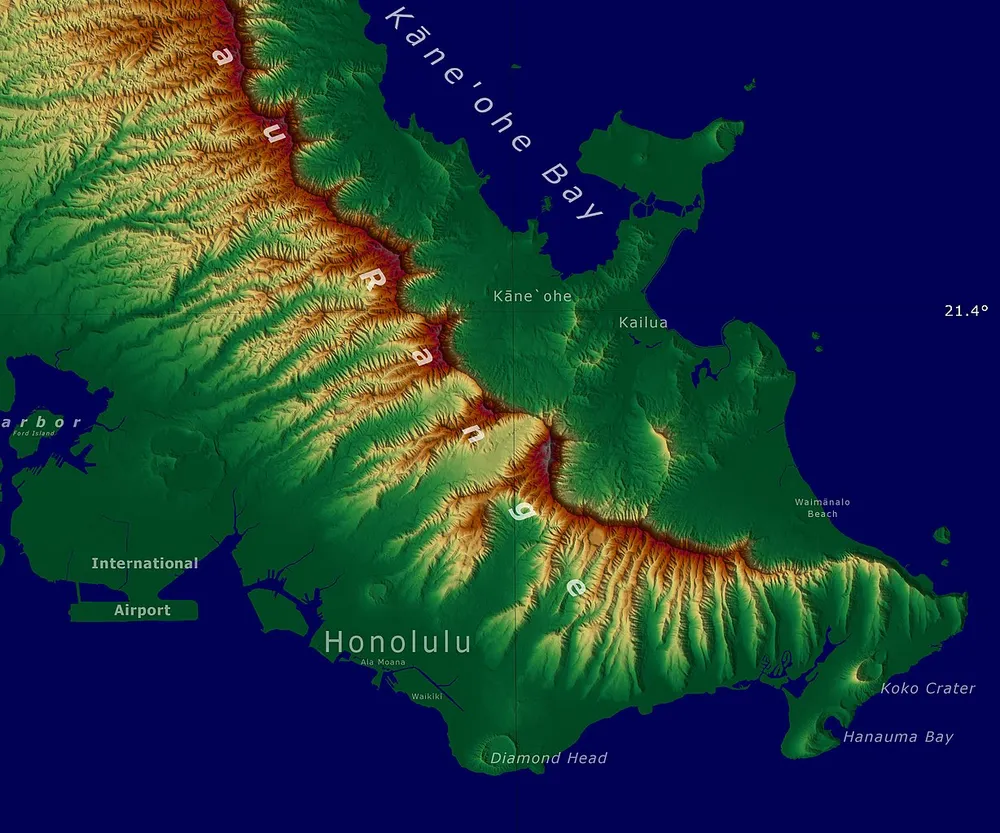 파일:1228px-Oahu_SRTM_(cropped).jpg